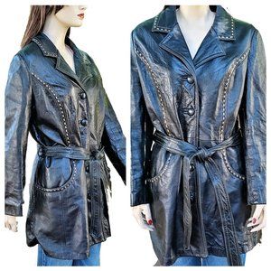 1950s Western Wear Women's Wrap Lambskin Jacket - Whipstitch Fall Leather Jacket